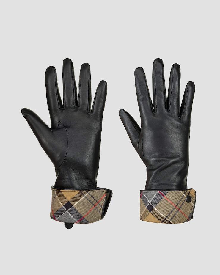 Guanti neri in pelle da donna Barbour Lady Jane Leather Gloves