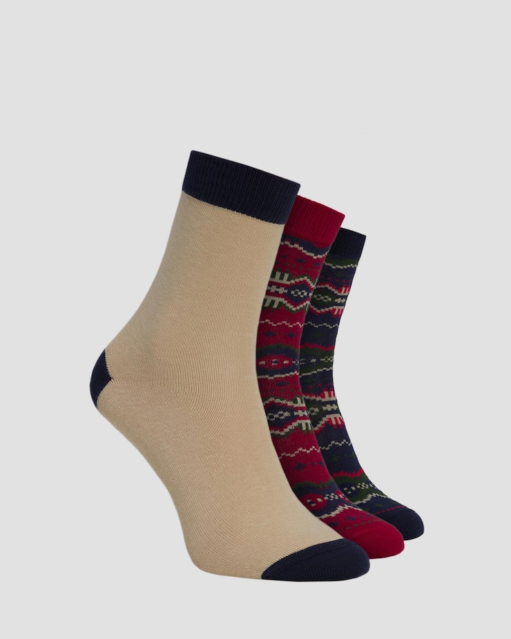 Set di calzini Barbour Helen Fairisle Sock Gift Set 3-pack