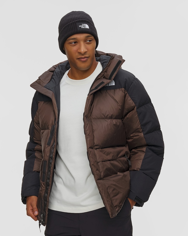 Parka puchowa męska The North Face Himalayan Down Parka brązowo-czarna