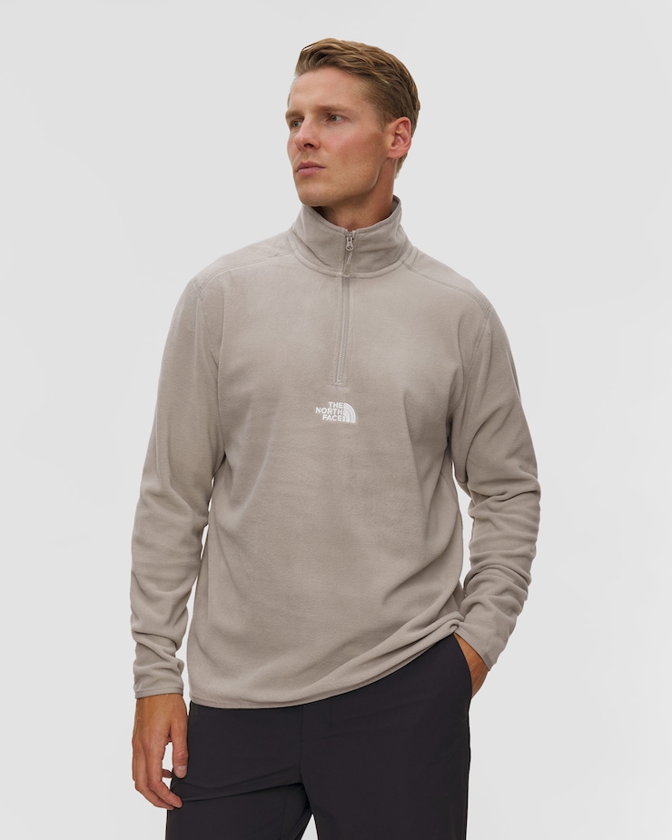 Bluza polarowa męska The North Face Glacier 1/4 Zip Embroidered Logo szara