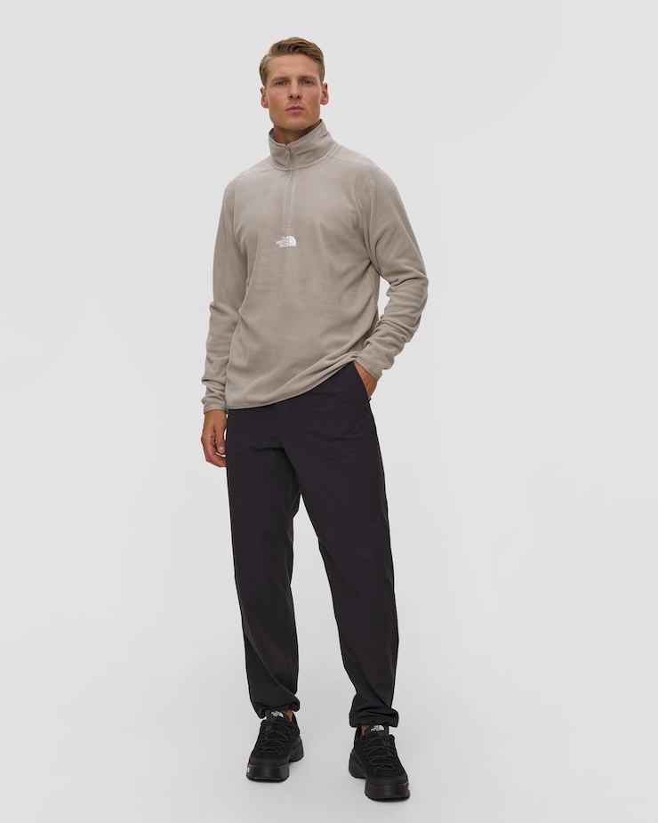 Bluza polarowa męska The North Face Glacier 1/4 Zip Embroidered Logo szara
