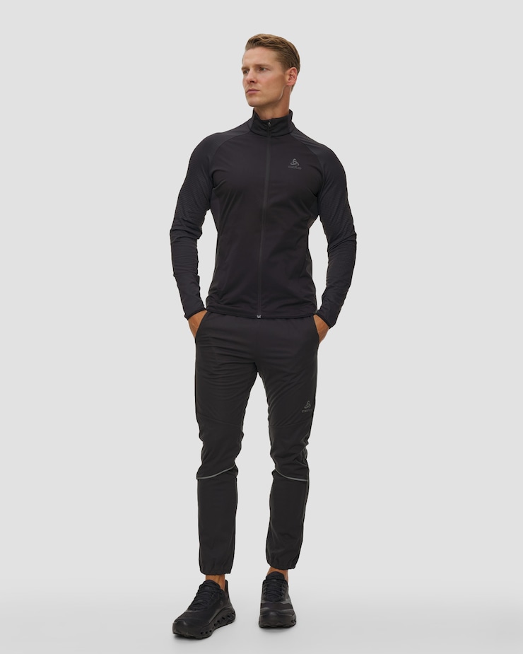 Hybrydowa kurtka biegowa męska Odlo Zeroweight Warm Hybrid Jacket czarna