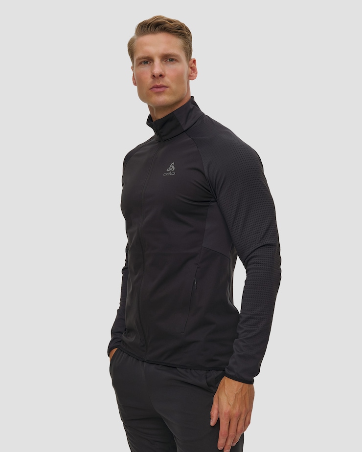 Hybrydowa kurtka biegowa męska Odlo Zeroweight Warm Hybrid Jacket czarna