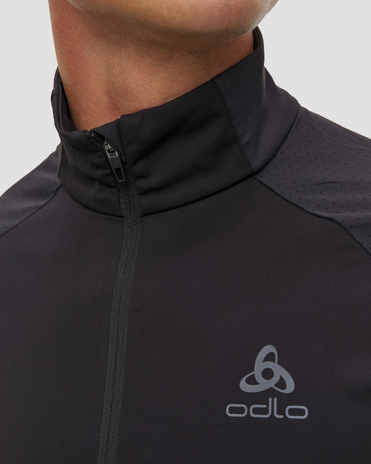 Hybrydowa kurtka biegowa męska Odlo Zeroweight Warm Hybrid Jacket czarna