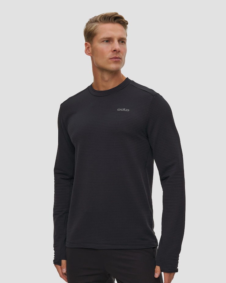 Pánska mikina Odlo Essential Thermal Running Mid Layer čierna