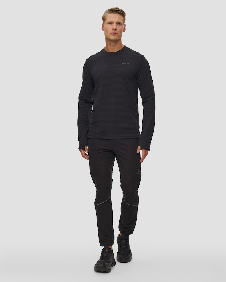 Pánska mikina Odlo Essential Thermal Running Mid Layer čierna