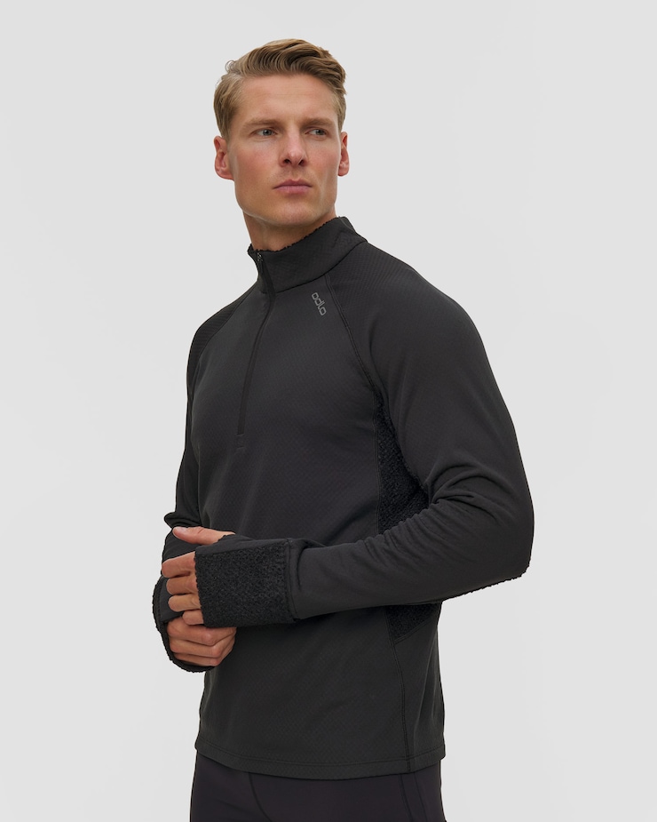 Pánská černá funkční mikina Odlo X-Alp Mid Layer 1/2 Zip