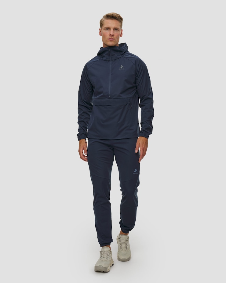 Tmavě modrá pánská nepromokavá větrovka Odlo Zeroweight Pro Windproof Anorak Jacket
