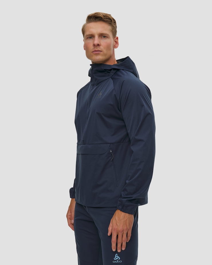 Tmavě modrá pánská nepromokavá větrovka Odlo Zeroweight Pro Windproof Anorak Jacket