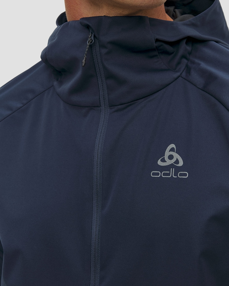Tmavě modrá pánská nepromokavá větrovka Odlo Zeroweight Pro Windproof Anorak Jacket