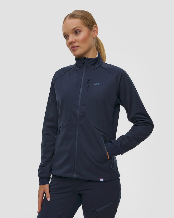 Veste softshell pour femmes Odlo Zeroweight X-Warm Insulated 80 Years Jacket bleu marine