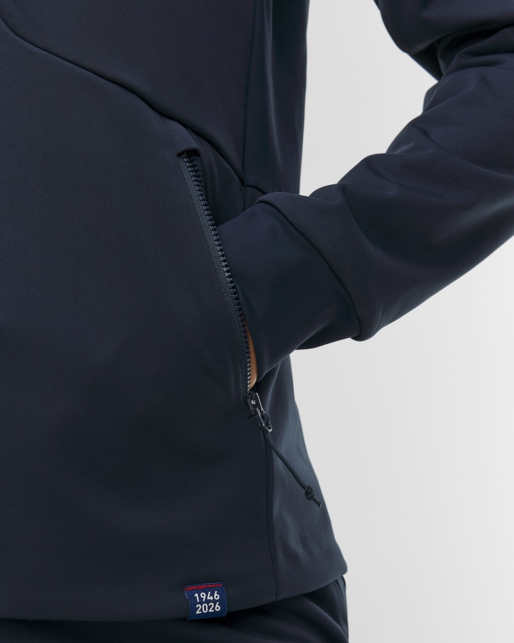 Giacca softshell da donna Odlo Zeroweight X-Warm Insulated 80 Years Jacket blu scuro