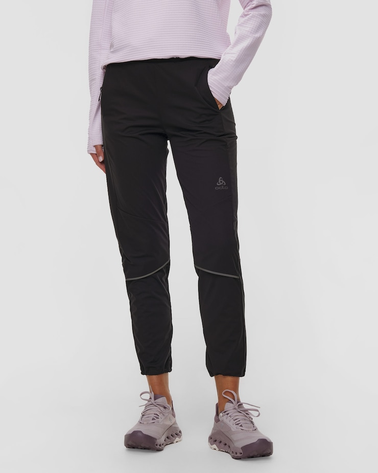 Pantalon pour femmes Odlo Zeroweight Pro Windproof Warm Cross-Country Pants noirs