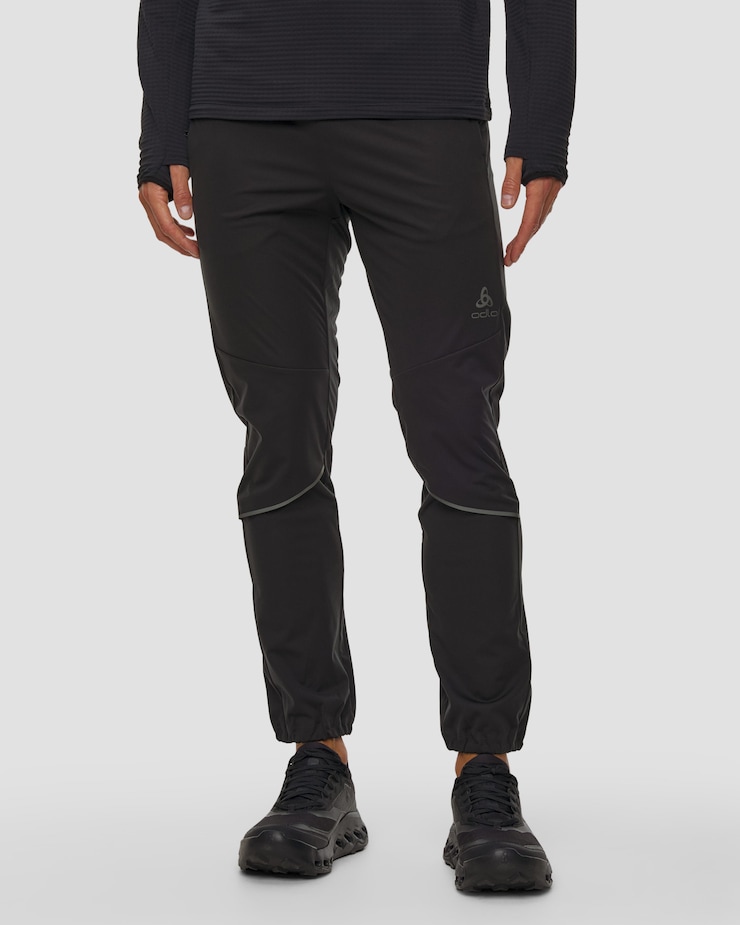 Černé pánské kalhoty Odlo Zeroweight Pro Windproof Warm Cross-Country Pants