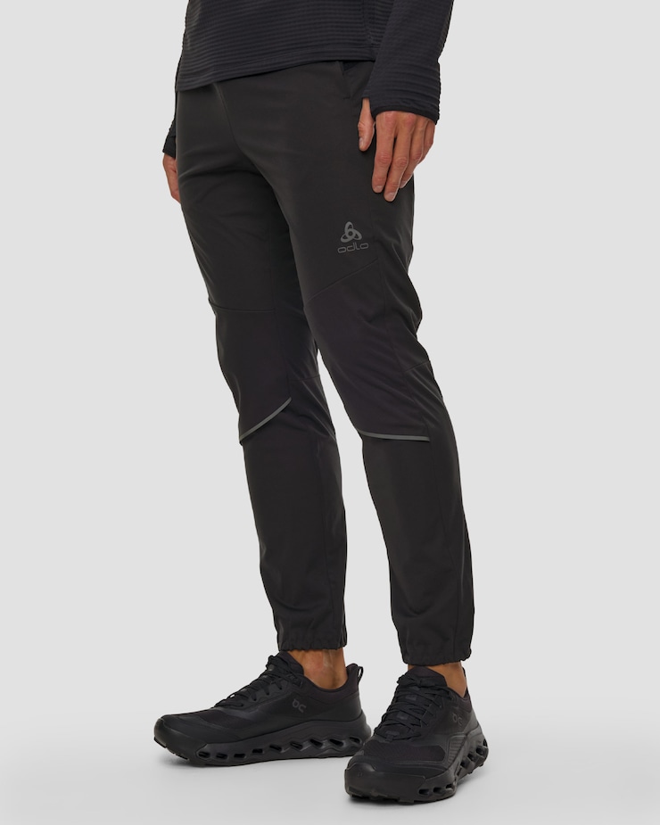 Černé pánské kalhoty Odlo Zeroweight Pro Windproof Warm Cross-Country Pants